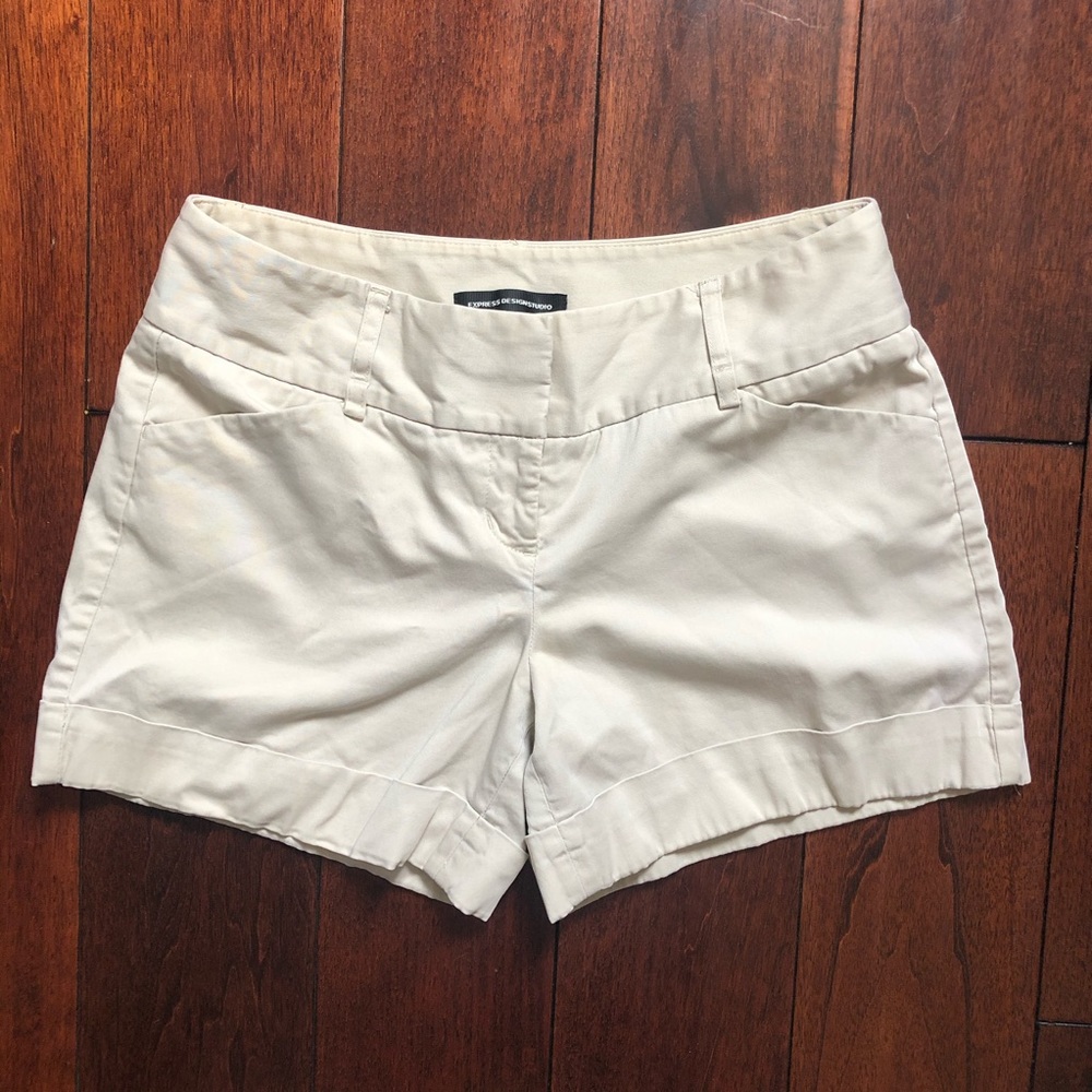 Express Design Studio Khaki Cuffed Shorts